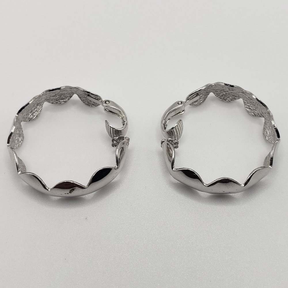 Silver Colored Tumble Clip On Earrings